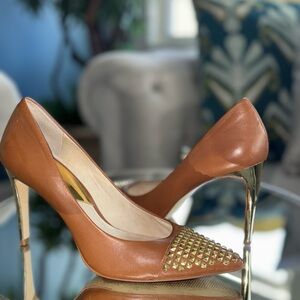 Michael Kors Studded Spiked Gold Heel